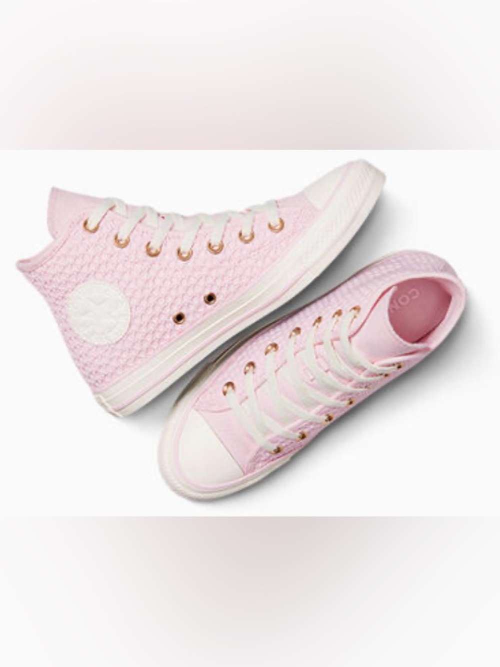 NWOB CONVERSE Classic High-Top Knit Sneakers Soft Pink Sugar Berry Women Sz 9.5